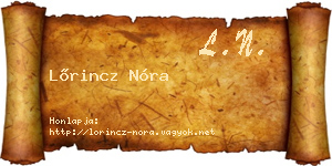 Lőrincz Nóra névjegykártya