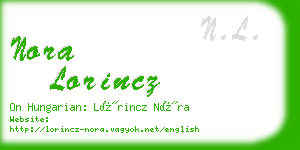 nora lorincz business card